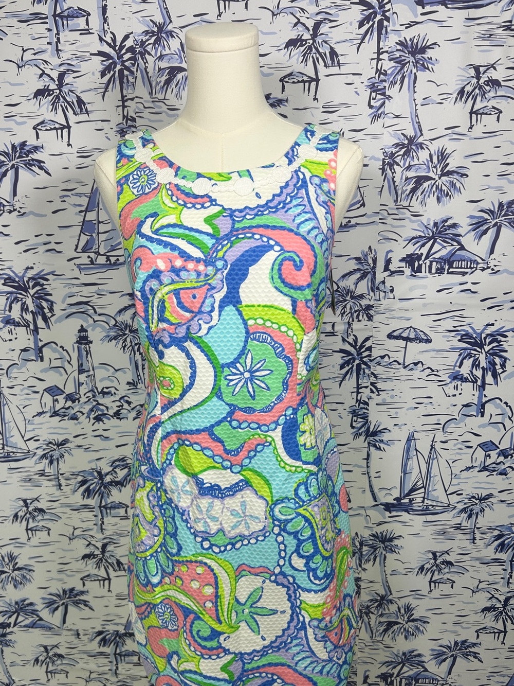 Lilly Pulitzer Sleeveless Paisley Midi Dress in Blue, Green, Pink, White